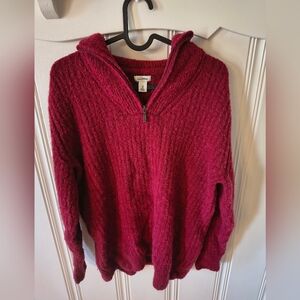 L.L. Bean Women's Burgundy Cowl Neck Sweater